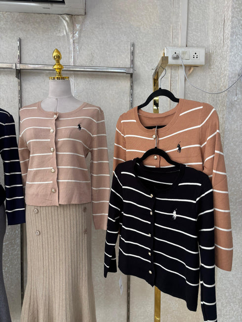 Stripes Button Down Cardigans